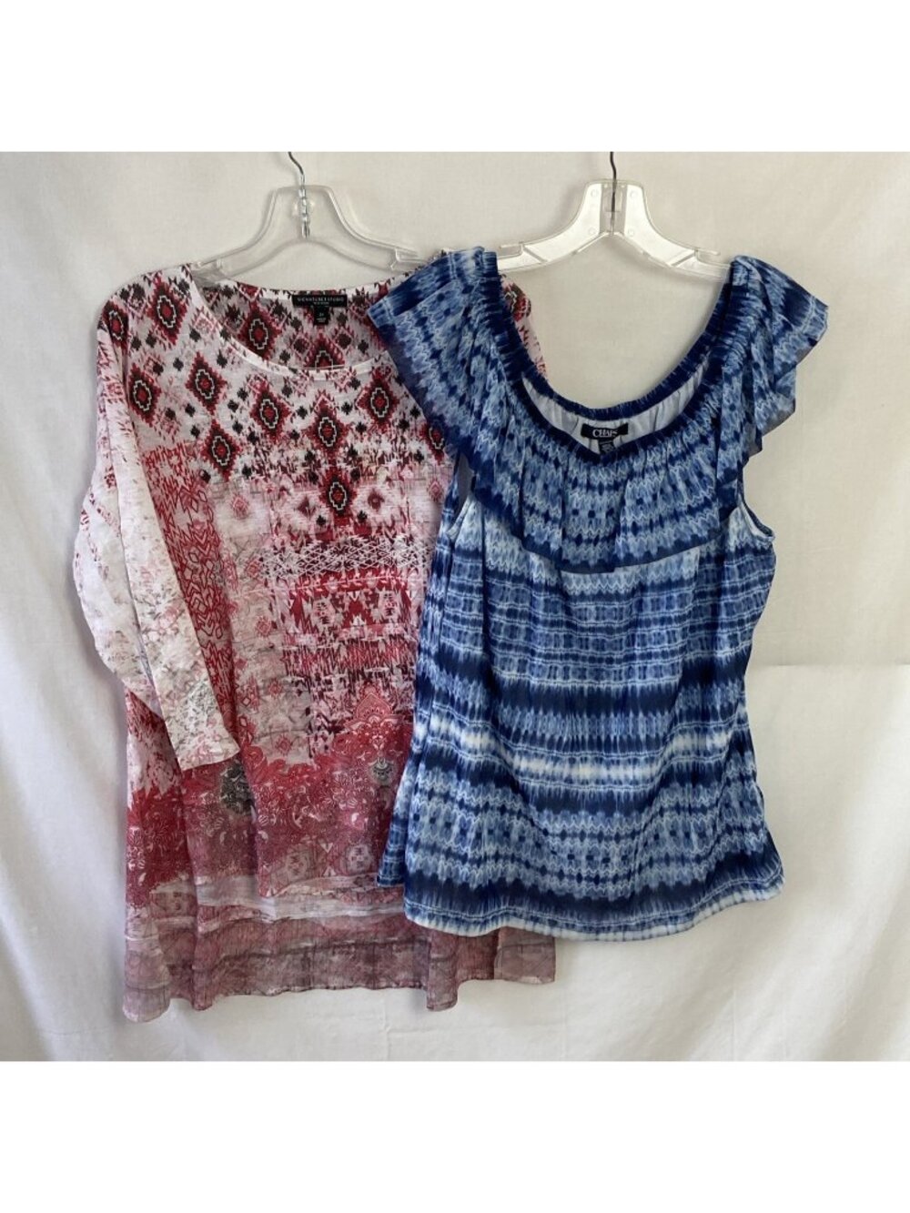 Lot of 2 Chaps / Signature Studio woman  Knit Top Womens Plus Size 2x